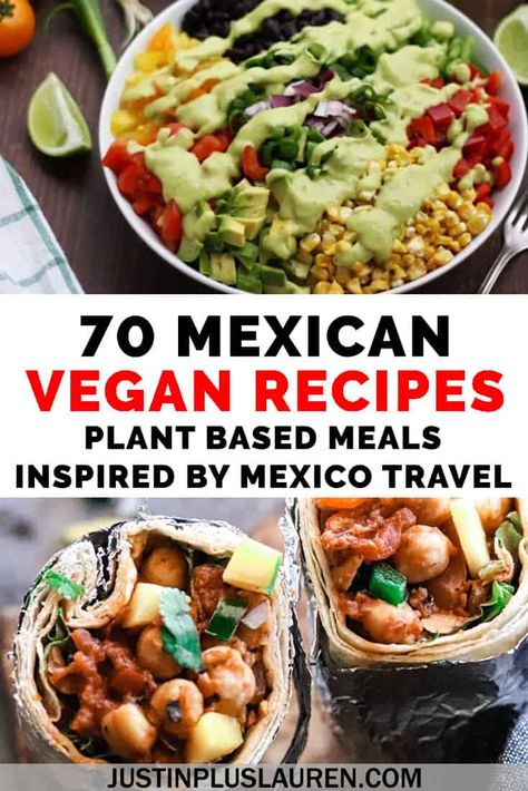 Want to bring the flavors of Mexico to your own kitchen? Here are a whopping 70 vegan Mexican recipes featuring tacos, burritos, soups, salsas, snacks and more! Make Taco Tuesday every night with these delicious plant based Mexican meals. #Recipes #Vegan #VeganFoodShare #Mexico #MexicanFood #TacoTuesday Meatless Mexican Recipes, Mexican Vegan Recipes, Vegan Fajita, Plant Based Mexican, Vegan Enchiladas, Vegan Burrito, Vegan Recipes Plant Based, Vegetarian Mexican, Vegan Mexican Recipes