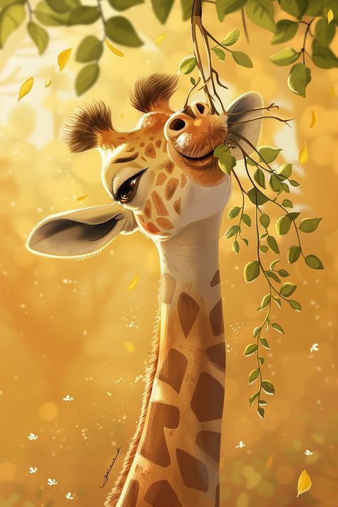 #GentleGiraffe #YoungGiraffes #Leaves #TopBranches #EverdellGameIllustrations #LovingExpression #2:3AspectRatio #TheCandie Branches Of Trees, Giraffe Photos, Giraffe Pictures, Giraffe Illustration, Inspirational Digital Art, Cartoon Giraffe, Unicorn Card, Giraffe Art, The Giraffe