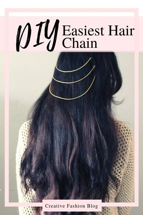 Hair Chains Diy, Versace Tattoo, Diy Hair Jewelry, Hair Chain Jewelry, Easy Hairstyles Step By Step, Vikings Hair, Upcycle Jewelry Box, Hair Chain Wedding, Hairstyles Step By Step