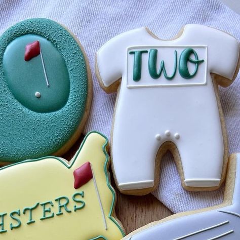 harper + honey bakery on Instagram: "in honor of the Masters starting this week✨ • • • #golfcookies #masterscookies #masters2024 #golfbirthday #birthdaycookies #pittsburghcookies #meadvillecookies #eriecookies" Masters Golf Cookies, Masters Cookies, Masters Party Ideas, Golf Cookies, Masters Golf, Golf Birthday, Birthday Cookies, The Masters, Cookie Decorating