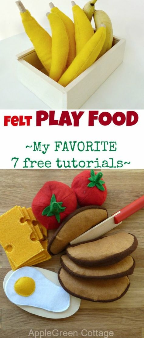 Food Tutorials, Felt Food Patterns, Felt Fruit, Baby Mobil, Felt Play Food, Food Patterns, Homemade Toys, Trendy Sewing, Beginner Sewing Projects Easy