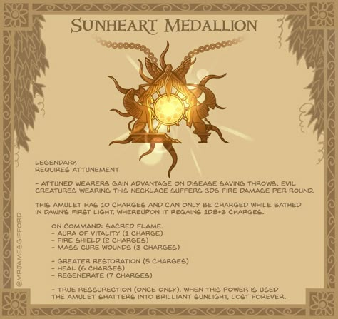 Sun Healing, Pyramid Of The Sun, Homebrew Items, Rpg Items, Dnd Magic Items, Dnd Magic, Dungeons And Dragons 5e, Dungeon Master's Guide, Dnd Homebrew