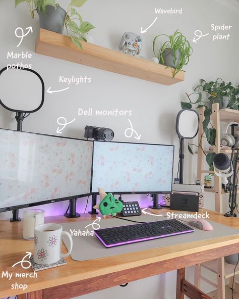 Let's chat monitors ✨️ I've been using the same monitors from 2018 that I got when my original pc was built by my husband! I've never really wanted to replace them till recently since there's not too many glossy screen monitors like these on the market anymore. These monitors are starting to lose some pixels, so I've been attempting to find some glossy screen monitors! Personally, I'm not a fan of the anti-glare matte monitor screens that have become more popular! 🏷#cozy #cozyroom #deskin... Best Dual Monitor Setup, Monitor Desk Setup, Gaming Computer Room, Dual Monitor Desk, Dual Monitor Setup, Monitor Desk, Computer Set, Dual Monitor, Computer Room