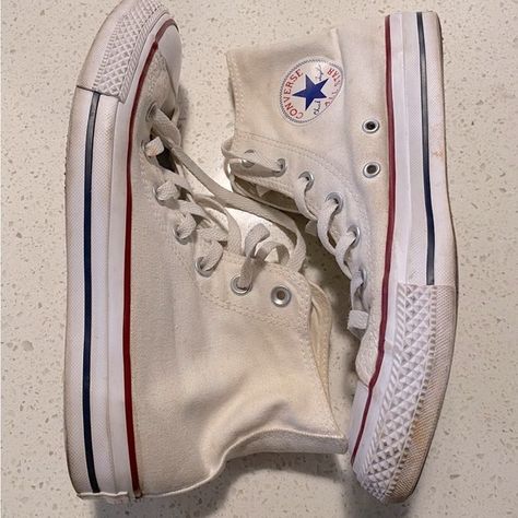 White High Top Converse White High Top Converse, Dirty White, Converse Shop, High Top Converse, White High Tops, Converse White, White Converse, Converse High Tops, Converse Shoes