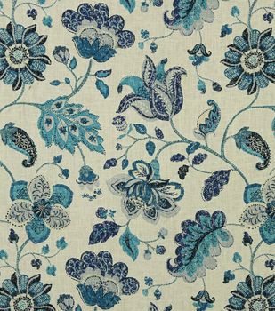 Upholstery Fabric-Robert Allen Spring Mix Ultramarine Batik Flower, Color Library, Linen Upholstery Fabric, Art Chinois, Fabrics And Textiles, Floral Upholstery, Spring Mix, Motif Batik, Robert Allen Fabric