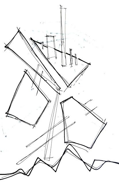 ARCHITECTURE CONCEPT SKETCHES FILE 8 | VOLUME 1 | Dana Krystle's online portfolio Deconstructivism Architecture Concept, Deconstruction Architecture Concept, Deconstructivism Design, Sketch Simple, Sketchbook Design, Conceptual Sketches, Deconstructivism, Commercial And Office Architecture, Concept Sketches