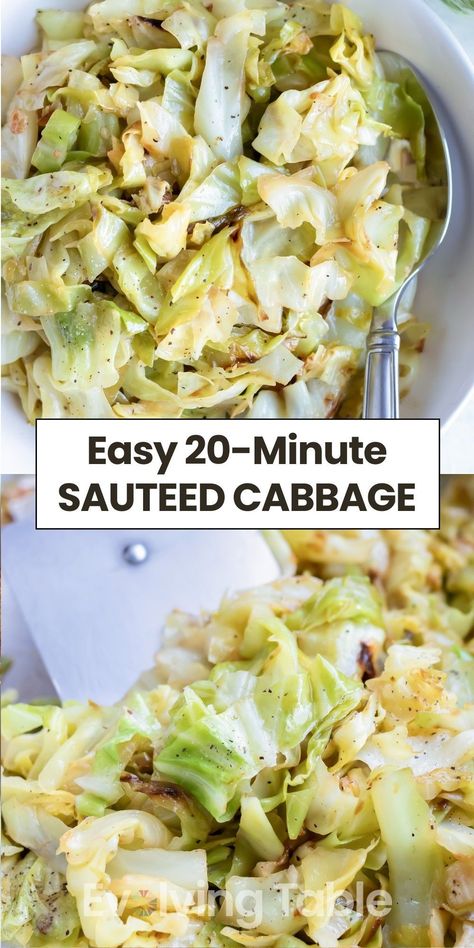 Sautéed Cabbage, Cabbage Recipes Healthy, Sauteed Cabbage, Delicious Vegetables, Veggie Side Dishes, Cabbage Recipes, Healthy Side Dishes, Veggie Sides, Veggie Dishes