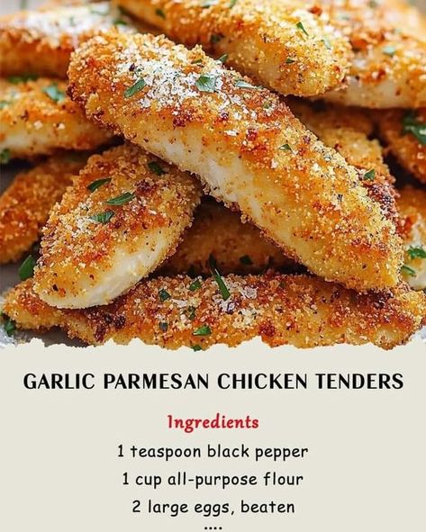 Mediterranean Diet Recipes 2024 | Garlic Parmesan Chicken Tenders 🧀 | Facebook Garlic Parmesan Chicken Tenders, Parmesan Garlic Chicken, Parmesan Chicken Tenders, Garlic Parmesan Chicken, Parmesan Chicken, Garlic Parmesan, Mediterranean Diet Recipes, Garlic Chicken, Chicken Parmesan