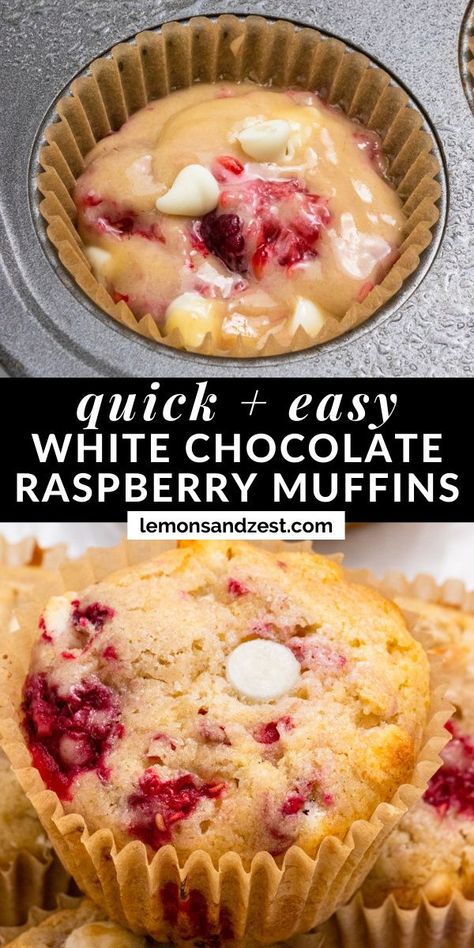 Healthy Raspberry White Chocolate Muffins, Homemade Raspberry Muffins, White Chocolate Raspberry Muffins Recipe, Baked Goods From Scratch, Memorial Day Baked Goods, Fun Baked Goods Recipes, Baked Goods Recipes Desserts, White Chocolate Raspberry Bread, Muffin Raspberry