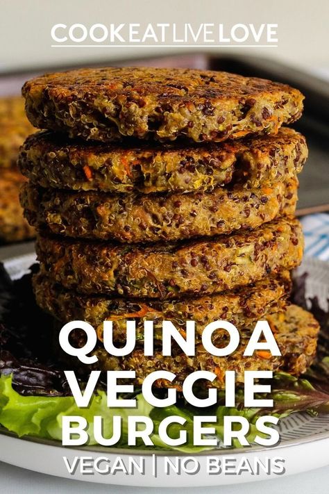 Veggie Burger Recipe Easy, Quinoa Burgers Vegan, Quinoa Burger Recipe, Easy Veggie Burger, Veggie Burger Recipes, Vegan Veggie Burger, Quinoa Veggie Burger, Burger Patty Recipe, Pizza Vegetarian