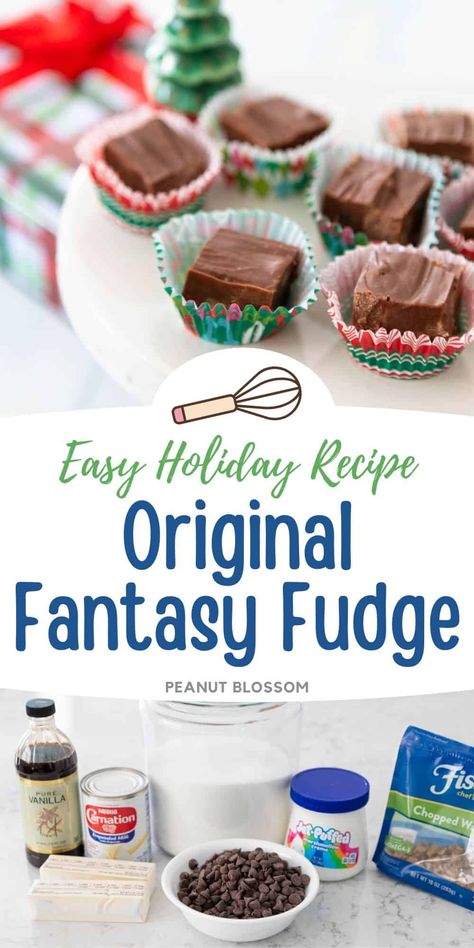 The Original Fantasy Fudge recipe is popular because it makes such a large batch for Christmas gifting during the season. Enjoy this easy chocolate walnut fudge as part of your Christmas cookie platter. Original Fantasy Fudge, Fantastic Fudge, Original Fantasy Fudge Recipe, Fantasy Fudge Recipe, Fantasy Fudge, Chocolate Walnut Fudge, Holiday Potluck, Easy Christmas Candy, Holiday Fudge