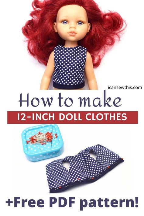 Learn how to make easy and quick doll clothes for your 12-inch Paola Reina doll with this free sewing pattern and tutorial. Keep your favorite dolls looking stylish while having fun. #paolareina #sewingdollclothes #freepattern #sewing #beginnerproject Cute Doll Clothes, 12 Inch Doll Clothes, Knitting Doll, Doll Knitting, Knitting Dolls Clothes, Doll Clothes Patterns Free, American Girl Doll Clothes Patterns, Dolls Clothes Diy, Sewing Doll Clothes