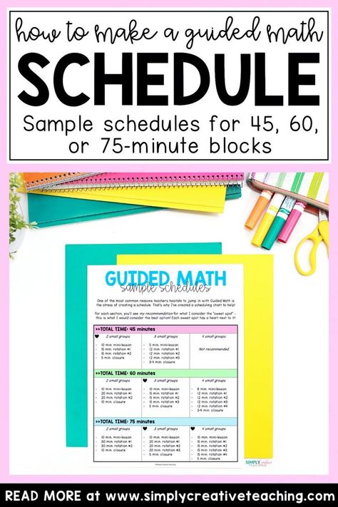 Math Schedule, Guided Math Rotations, Guided Math Centers, Math Cheat Sheet, Small Group Math, Math Rotations, Differentiation Math, Math Blocks, Daily Math