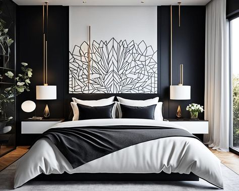 Black Accent Walls Bedroom Ideas: Stylish Designs – Hadeel Design Accent Walls Bedroom, Black Walls Bedroom, Accent Wall Design, Black Accent Walls, Wall Painting Techniques, Accent Wall Paint, Bold Color Schemes, Bedroom Wall Designs, Accent Wall Bedroom