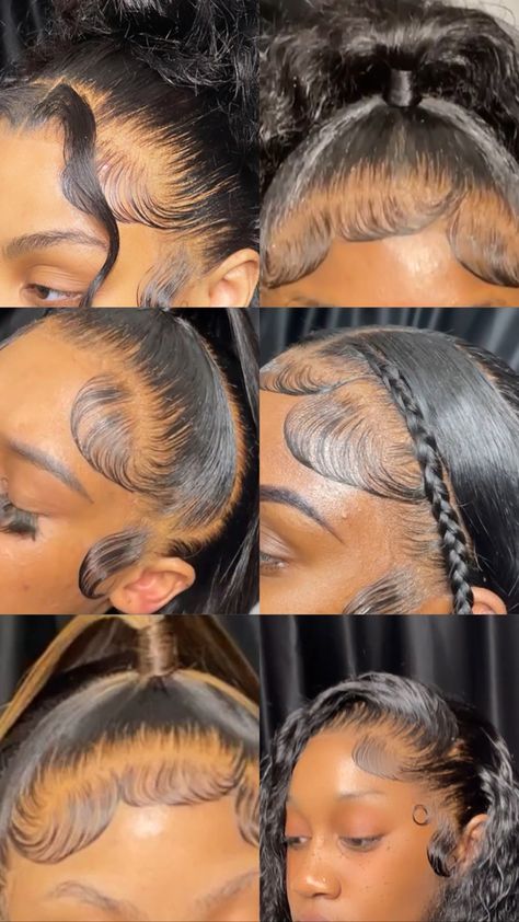 Lacefrontal Hairstyle Ponytail, Lace Frontal Install, Double Frontal Ponytail With Color, Extended Frontal Ponytail, Frontal Installation Styles, Purple Frontal Ponytail, Black Girls With Tattoos, Girl Tattoos, Baby Hairstyles