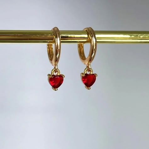 Red Gold Earrings, Red And Gold Earrings, Red And Gold Necklace, Red Earrings Aesthetic, Gold And Red Jewelry, Gold And Red Earrings, Red And Gold Jewelry, Gold Red Earrings, Jewellery Bag