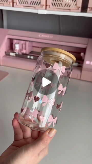 Clear Cups With Vinyl Cricut, Valentine Business Ideas Products, Cricket Ideas Projects, Vinyl Tumblers Ideas, Plastic Tumbler Vinyl Ideas, Vinyl On Cups, Cricut Cup Ideas Vinyls, Small Business On Instagram, Adhesive Vinyl Projects