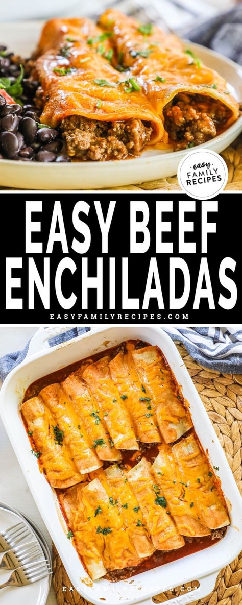 Corn Tortillas What To Do With, Easy Ground Beef Enchiladas, Dinner Idea Easy, Enchiladas Easy, Enchiladas Recipes, Corn Tortilla Recipes, Easy Beef Enchiladas, Beef Enchilada Recipe, Ground Beef Enchiladas