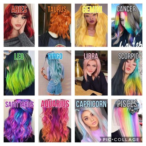 Hairstyles Zodiac Signs, Zodiac Hair, Blue Hair Ideas, Sky Blue Hair, Zodiac Signs Animals, Zodiac Signs Pictures, Zodiac Sign Fashion, Zodiac Signs Chart, Anime Zodiac