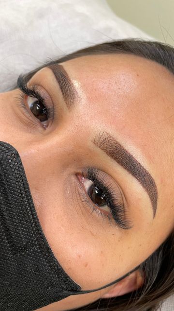 Thick Ombre Brows, Ombre Brow Tattoo, Healed Ombre Powder Brows, Eyebrow Shape And Tint, Ombre Brows Black Women, Ombre Powder Brows Healing Process, Ombre Eyebrows Microblading, Ombré Powder Brows, Ombre Brows Before And After