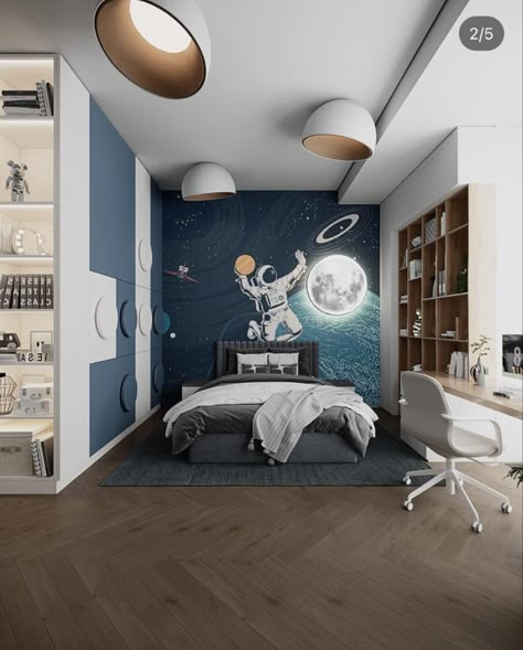 Cer Nocturn, Bedroom Pop Design, Teenage Boy Room, Baby Boy Bedroom, Teen Bedroom Designs, Boy Bedroom Design, Rooms Design, Kids Bedroom Designs