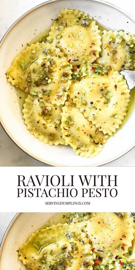 Pistachio Pesto, Homemade Ravioli, Ravioli Recipe, Pasta Dinners, Pasta Dinner Recipes, Savory Dishes, Quick Meal, Homemade Pasta, Caesar Salad