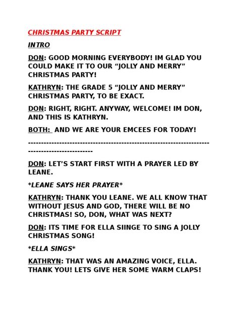 This is an example of a script used for a Christmas party! You can copy it any way you want, just change your name and the other names! Thank you very much. I hope you like it. Emcee Script Program For Christmas Party, Emcee Script For Christmas Party, Christmas Party Program Flow Sample, Christmas Party Program Flow, Pentagon Christmas, Christmas Program Ideas, Christmas Party Program, Egypt Display, Program Flow