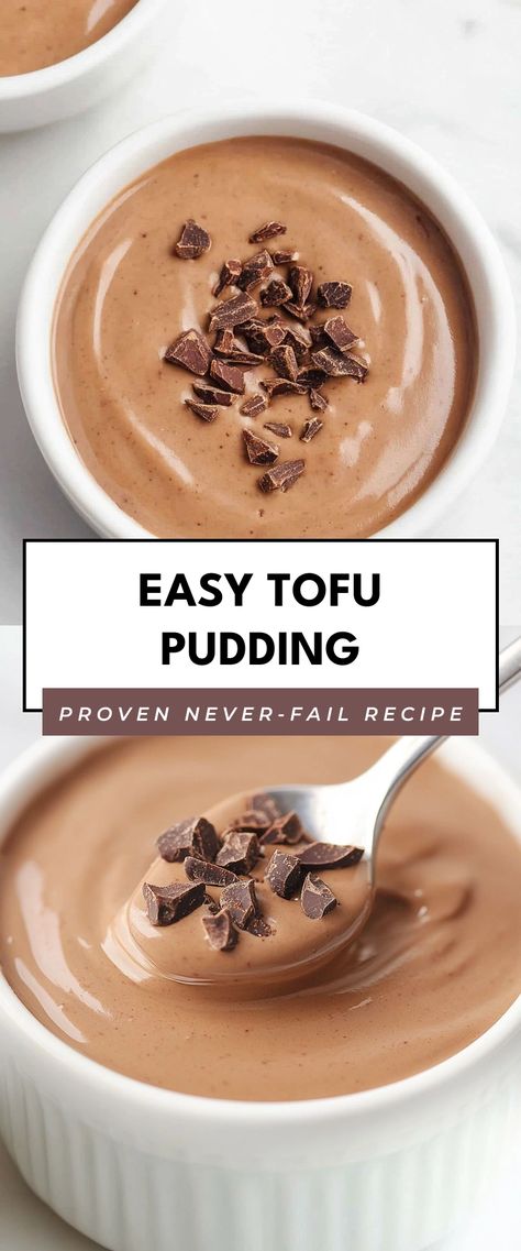 Image for Easy Tofu Pudding Tofu Mousse Recipes, Soft Tofu Recipes Desserts, Tofu Pudding Recipe, Vegan Pudding Recipe, Tofu Dessert Recipes, Whipped Tofu, Tofu Desserts, Dessert Tofu, Tofu Dessert