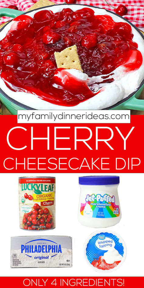 Cherry cheesecake dip Cherry Pie Dip Cream Cheeses, Cherry Pie Dip, Desserts Recipes No Bake, Cherry Yum Yum Recipe, Cherry Dip, Cherry Cheesecake Dip, Holiday Desserts Thanksgiving, Cracker Dip, Sweet Cherry Pie