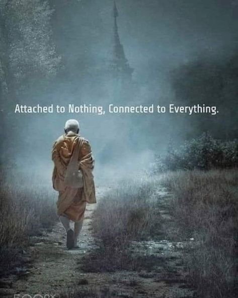 Attached To Nothing Connected, Connected To Everything, Buddhist Wisdom, Little Buddha, Zen Quotes, Buddhism Quote, Everything Is Connected, Awakening Quotes, Know Thyself