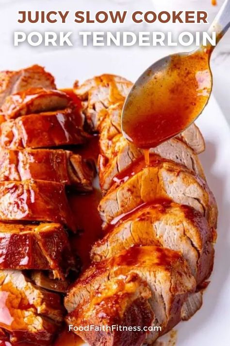 Simple ingredients and a Crock-Pot make this pork tenderloin recipe a winner for any meal. Best Pork Tenderloin Marinade, Pork Tenderloin Recipes In Crockpot, Tenderloin Crock Pot Recipes, Tenderloin Crockpot, Crock Pot Pork Tenderloin, Pork Chops And Apples, Pork Tenderloin Crock Pot Recipes, Boneless Pork Loin Recipes, Tenderloin Recipes Crockpot