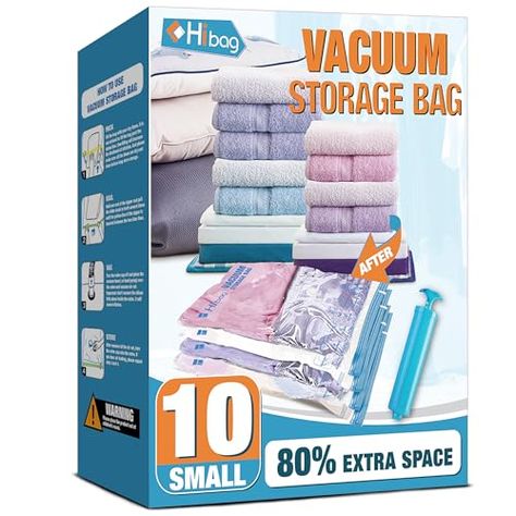 Vacuum Storage Bags, 10 Small Space Saver Vacuum Seal Bags, Space Bags, Vacuum Sealer Bags for Clothes with Travel Hand Pump (10S) Kitchen Materials, Space Bags, Travel Store, Vacuum Sealer Bags, Sears Catalog, Vacuum Storage Bags, Vacuum Storage, Vacuum Sealer, Vacuum Bags