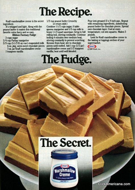 Kraft Peanut Butter, Fantasy Fudge Recipe, Fantasy Fudge, Peanut Butter Fudge Recipe, Old Time Recipes, Fudge Candy, Oh Fudge, Marshmallow Creme, Homemade Candy