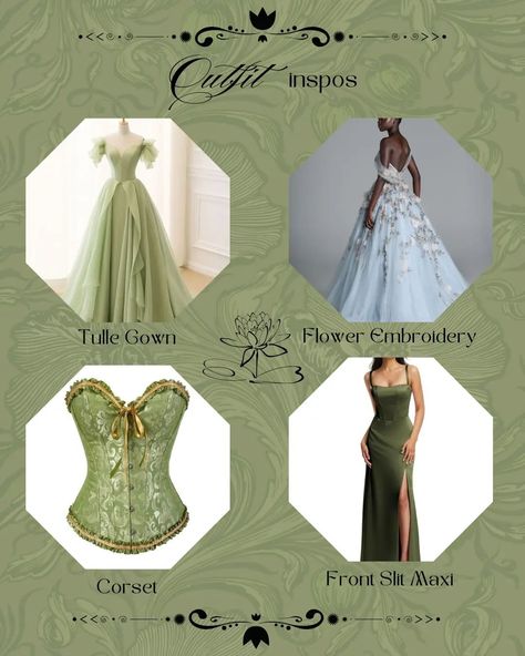 Princess Tiana 🍃🐸🪷🎺 . Princess series pt.2 . . #princess #disney #disneyprincess #princesstiana #Tiana #princessandthefrog #green #fairytail #moodboards #moodboard #aesthetic Tiana Wedding Dress, Tiana Inspired Dress, Tiana Core, Princess Couple, Ball Theme Party, Best Disney Princess, Tiana Wedding, Aesthetic Wedding Dress, Tiana Costume