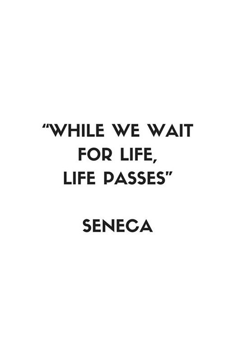 Stoic Philosophy Quote - Seneca - While we wait for life, life passes #redbubble #stoic #stoicism #philosophy #aesthetic #inspiration #seneca #epictetus #daily #quotes #meditation #book #greek #roman #marcusaurelius #viktorfrankl #personality #wisdom #character #lifestyle #howtobe #mentality #freedom Seneca Quotes, Stoic Philosophy, Stoicism Quotes, Stoic Quotes, Philosophical Quotes, Life Quotes Love, Philosophy Quotes, Wise Quotes, Meaningful Quotes