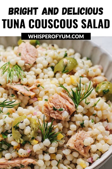 Tuna And Couscous Recipes, Couscous Tuna Salad, Tuna Couscous, Tuna Couscous Salad, Pearl Cous Cous Salad, Tuna Recipes Healthy, Pearl Couscous Recipes, Healthy Tuna Recipes, Couscous Salad Recipes