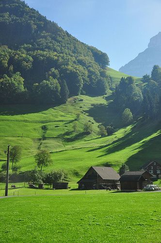 Switzerland, countryside. This was the most beautiful countryside I have ever seen. It was luck that we wandered off the highway onto the back roads and were able to see it Switzerland Countryside, Green Field, Image Nature, Green Gables, Alam Yang Indah, Lush Green, Nature Scenes, Most Beautiful Places, Wonderful Places