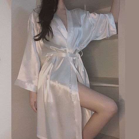 Korean Sleepwear Hot, Women Nightwear Dresses, Robes Women, Night Wear Dress, Nightwear Dress, Womens Bridesmaid Dresses, Sleepwear Fashion, Loose Fashion, Night Dress For Women