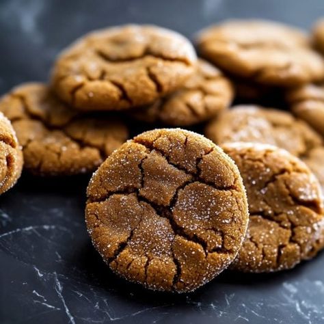 Soft and Chewy Molasses Cookies Molasses Recipes, Chewy Molasses Cookies, Molasses Cookies Recipe, Molasses Cookies, Soft Cookie, Easy Cookie Recipes, Chewy Cookie, Almond Recipes, Molasses