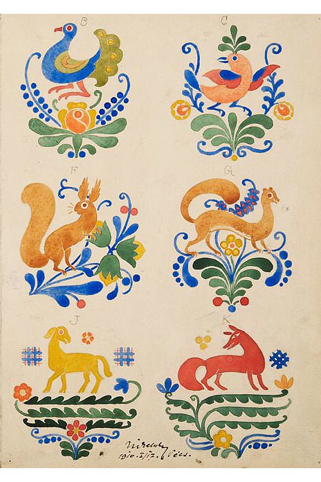 Design is fine. History is mine. — Géza Nikelszky, decor illustration, 1910. Pécs,... Folk Illustration, Arte Folk, Polish Folk Art, Decor Illustration, Russian Folk Art, Polish Folk, Folk Art Flowers, Folk Design, Scandinavian Folk Art