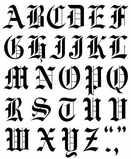 Old English Alphabet, Tattoo Fonts Alphabet, Old English Letters, English Calligraphy, Gothic Lettering, Script Alphabet, Old English Font, Tattoo Lettering Fonts, Gothic Fonts