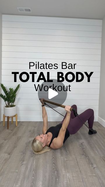 Natalie Wilson • Home & Gym Workouts on Instagram: "Save 📌 this Total Body Workout 🔥  I’m using the incredible new edition Pilates bar from @pilates_stretched_fusion   This piece of equipment is a new favorite of mine! The exercise options are endless with this bar!   Comment BAR below 👇🏻 and I’ll send you the link  #pilates #pilatesbar #totalbodyworkout #homeworkouts" Bar Workout At Home, Pilates Bar Workout For Beginners, Beginner Gym Workout Routine, Bar Exercises, Pilates Barre Workout, Pilates Bar, Target Workout, Pilates Stretches, Pilates Workout Videos