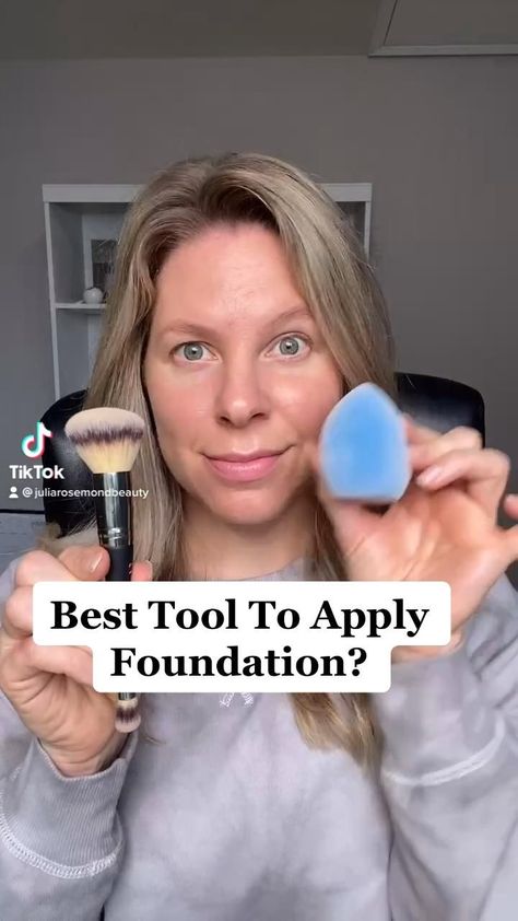 What is the best makeup tool to use when applying foundationI’m testing out a Foundation Brush and SpongeLet me know which one is your favoriteFollow me in the @LIKEtoKNOW.it shopping app to shop this post and get my exclusive app-only contentliketkit LTKunder50 LTKwedding LTKbeauty @liketoknow.it ://liketk.it/3bfMe How To Use Makeup Sponge, Applying Foundation With Sponge, Foundation Brushes Best, How To Apply Foundation With A Brush, How To Use Foundation, Strobing Makeup, Makeup Names, How To Use Makeup, Applying Foundation