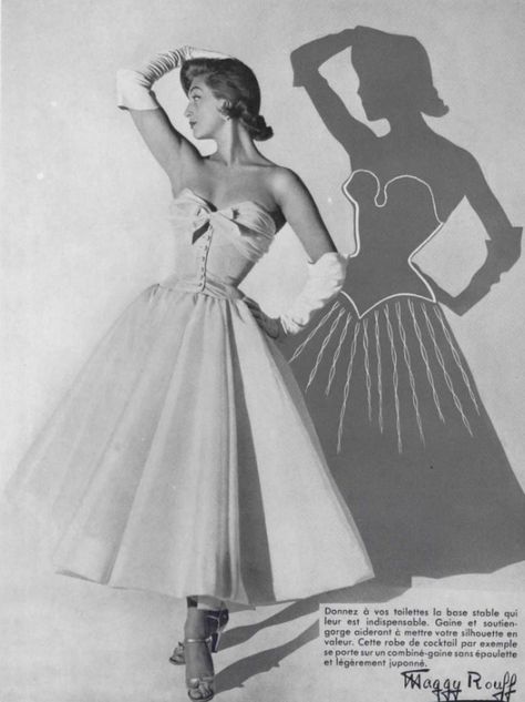 1954 Maggy Rouff dress Maggy Rouff, Old Hollywood Dress, 50's Fashion, Hollywood Dress, Old Hollywood Style, Robes Vintage, 20th Century Fashion, Fashion 1950s, Vintage Fashion Photography