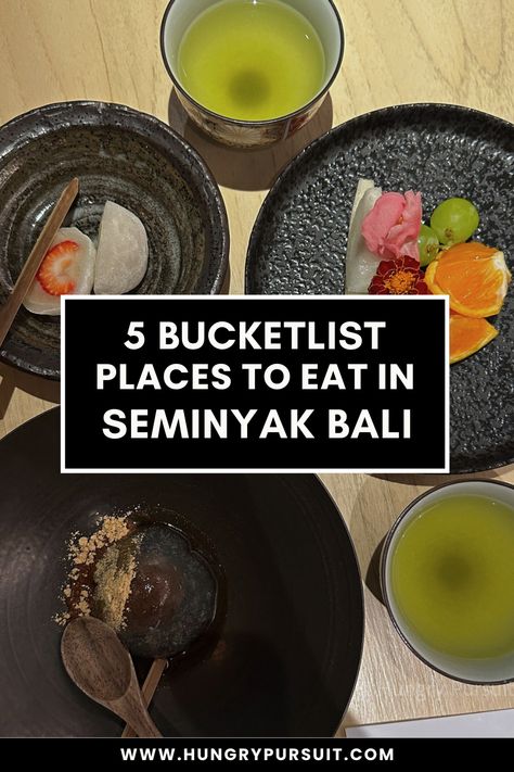 In this Bali travel guide, we share a diverse selection of high-quality restaurants in Seminyak to put on the list of Bali Restaurants. We love sharing travel ideas and restaurant recommendations as you plan your dream travel adventure! A trip to remember has to include the best eats!  Bali is one of the top 2024 travel destinations in Asia. This list includes incredible value in terms of quality and range of cuisines to enjoy, our travel guide will ensure you eat well; Bali Food recommendations Bali Indonesia Restaurants, Best Restaurants In Bali, Seminyak Bali Restaurants, Food In Bali, Bali Activities, Bali Restaurant, Bali Sunset, Bali Food, 2024 Travel