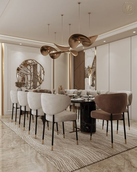 LUXURY RECEPTION on Behance Diningroom Luxury Modern, Dinning Room Design Modern Interiors, Dining Area Wall Decor Ideas Modern, Dining Area Design Modern Luxury, Dining Area Luxury, Minimalist Dining Area, Luxury Reception, Dining Room Design Luxury, Dining Area Design