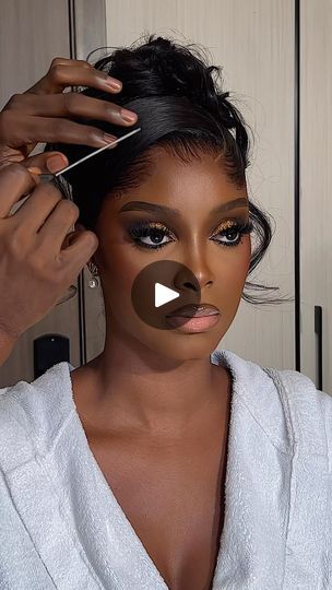 Bridal Updo Black Women, Traditional Wedding Hairstyles, Mother Of The Bride Updos, Hairstyle 360, Lace Frontal Hairstyles, Black Brides Hairstyles, Simple Bridal Hairstyle, 360 Frontal Wig, Type Of Makeup