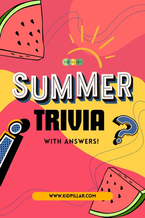 Test your wits with Summer Trivia Questions for Kids with answers! A fun way to soak summer trivia facts, this is the Summer Trivia quiz for home & school. Quiz Questions For Kids, Summer Trivia, Kids Quiz Questions, Summer Quiz, Trivia Questions For Kids, Health Quiz, Kids Questions, Questions For Kids, Hard Summer