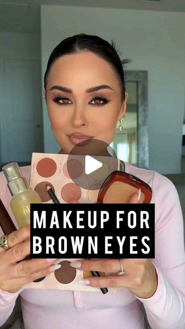 Eye Makeup To Brighten Eyes, Makeup Looks For Brown Eyes Tutorials, Gold And Brown Eye Makeup Tutorial, Eye Makeup Brown Eyes Tutorial, Simple Dinner Makeup Look, Fall Eye Makeup For Brown Eyes, Eye Brightening Makeup Tutorial, Easy Glam Makeup Tutorial, Make Up Tutorial For Brown Eyes