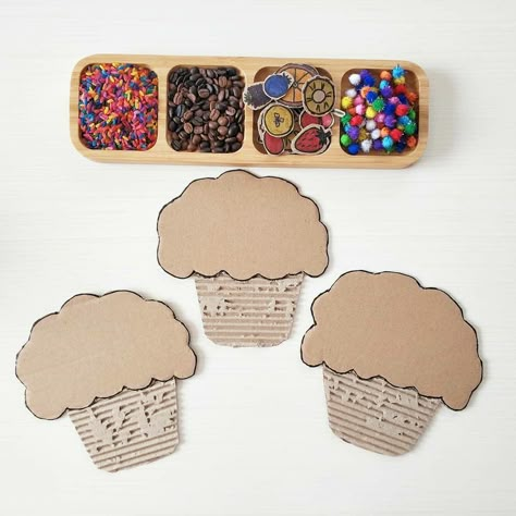 Montessori Craft Ideas, Ideas For Cardboard Boxes, Toddler Cardboard Crafts, Card Board Crafts For Kids, Girly Activities For Kids, Cardboard Kids Ideas, Cardboard Kids Crafts, Kids Cardboard Crafts, Card Board Craft